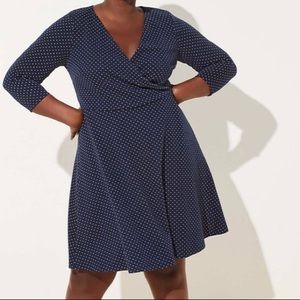 NWT Loft 20w wrap dress navy blue